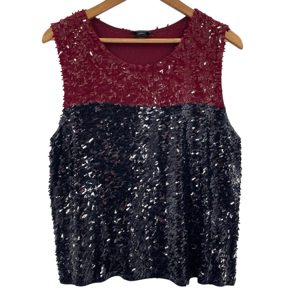 J. Crew Collection Women's Embellished Sequin Sleeveless Shell Top Size XL